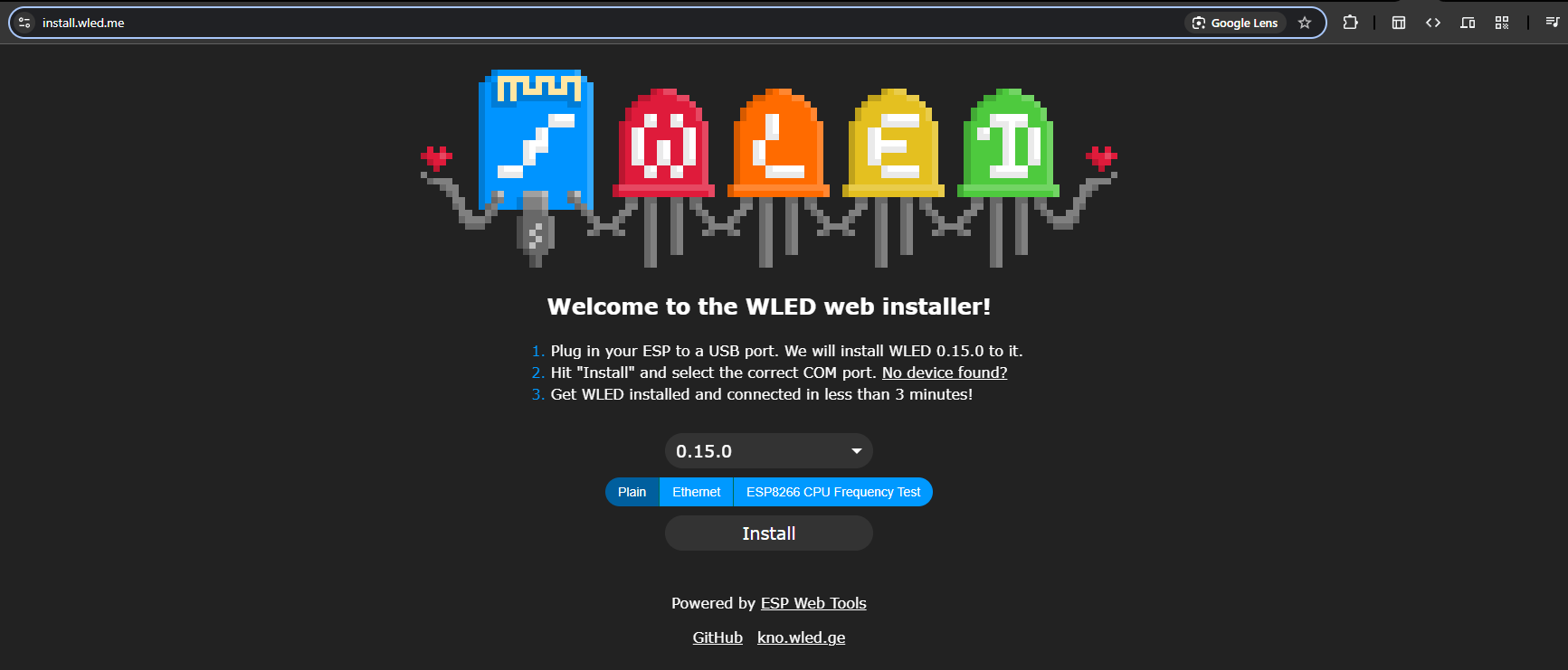 WLED Web Installer Page